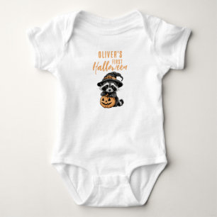 Body Para Bebê Cute Baby's First Halloween Raccoon