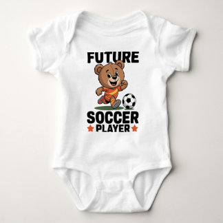 Body Para Bebê Cute Bear Sports Future Soccer Player