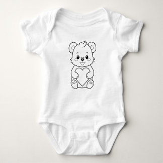 Body Para Bebê cute black and white baby bodysuit with bear