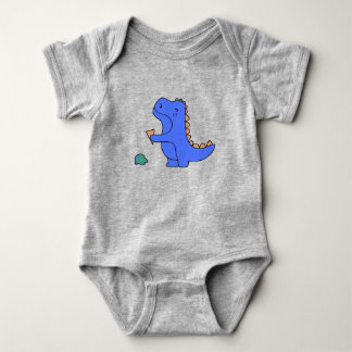 Body Para Bebê Cute Blue Dino – Kawaii Dinosaur Cartoon