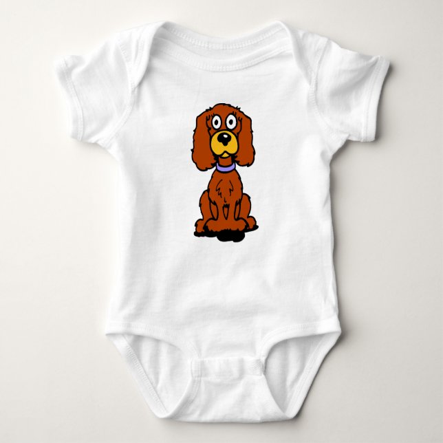 Body Para Bebê Cute Brown Dog T-Shirt (Frente)