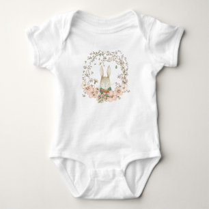 Body Para Bebê Cute Bunny Vintage Florals Greenerage Foliage Boy