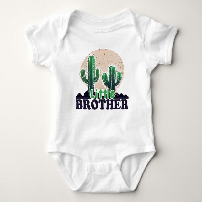 Body Para Bebê Cute Cactus Little Brother (Frente)