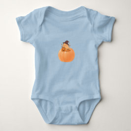 Body Para Bebê Cute Capybara Pumpkin Halloween T-Shirt
