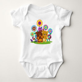 Body Para Bebê Cute Cartoon Bears' Garden Baby Bodysuit