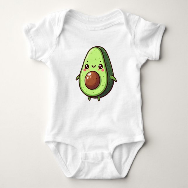 Body Para Bebê Cute Chibi Avocado (Frente)