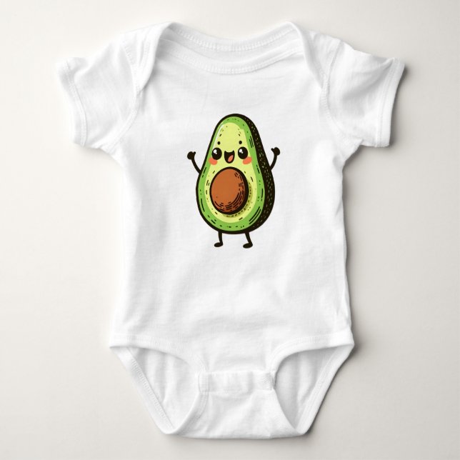 Body Para Bebê Cute Chibi Avocado (Frente)