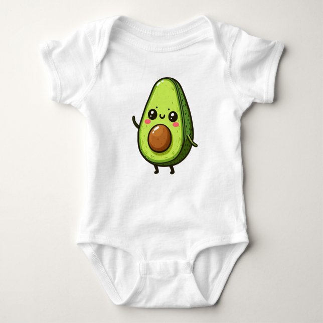 Body Para Bebê Cute Chibi Avocado (Frente)