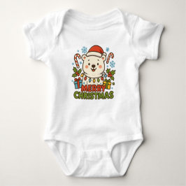 Body Para Bebê Cute Christmas Bear Illustration 