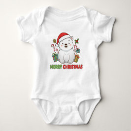 Body Para Bebê Cute Christmas Polar Bear Illustration