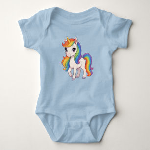 Body Para Bebê Cute, Colorido Bodysuit de Unicórnio Arco-íris par