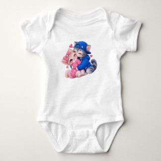 Body Para Bebê Cute Conjuntos de Gatos Casal Roupa de Bebê, Adorá