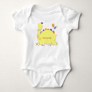 Body Para Bebê Cute Dino Personalizado Nome Baby Creeper