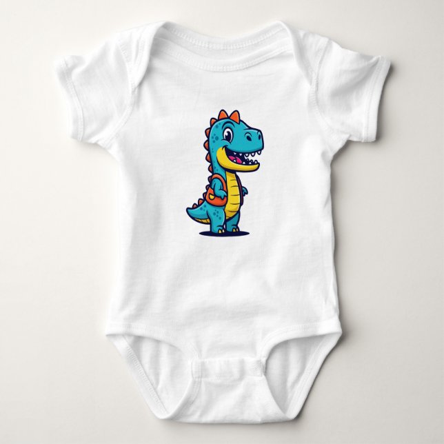 Body Para Bebê Cute Dinosaur Toddler Design – Adorable Dino Kids  (Frente)