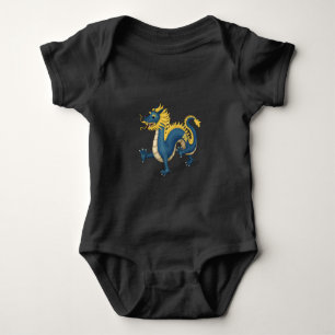 Body Para Bebê Cute Dragão do Zodíaco Chinês Preto