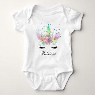 Body Para Bebê Cute Fantasy unicorn adiciona nome baby body