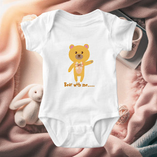 Body Para Bebê Cute Funny Bear With Me Baby Shower Personalized