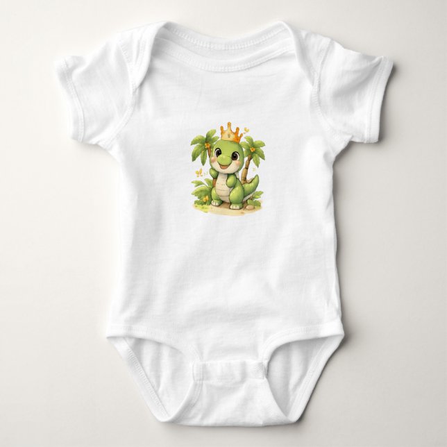 Body Para Bebê Cute funny cartoon dinosaur (Frente)