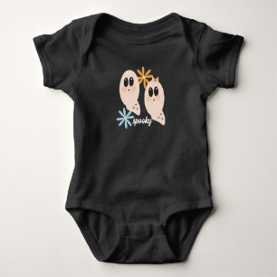 Body Para Bebê Cute Ghost Ghoul Retro Groovy Floral