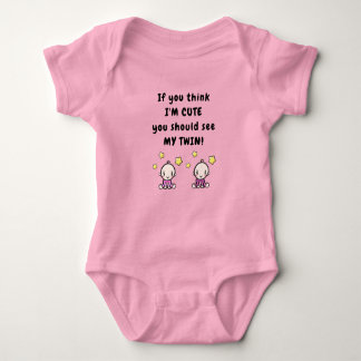 Body Para Bebê Cute Gift for Baby Twins, Funny Message Twin