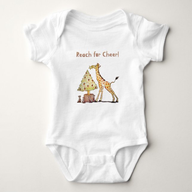 Body Para Bebê  Cute Giraffe Christmas – Hand-Drawn Art (Frente)