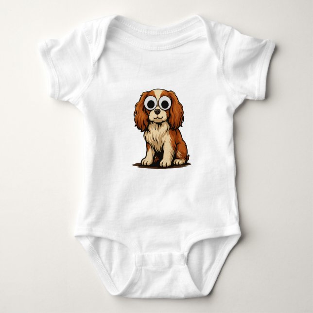 Body Para Bebê Cute Googly-Eye Puppy Illustration (Frente)
