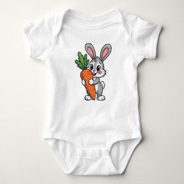 Body Para Bebê Cute Happy Bunny Rabbit (Frente)
