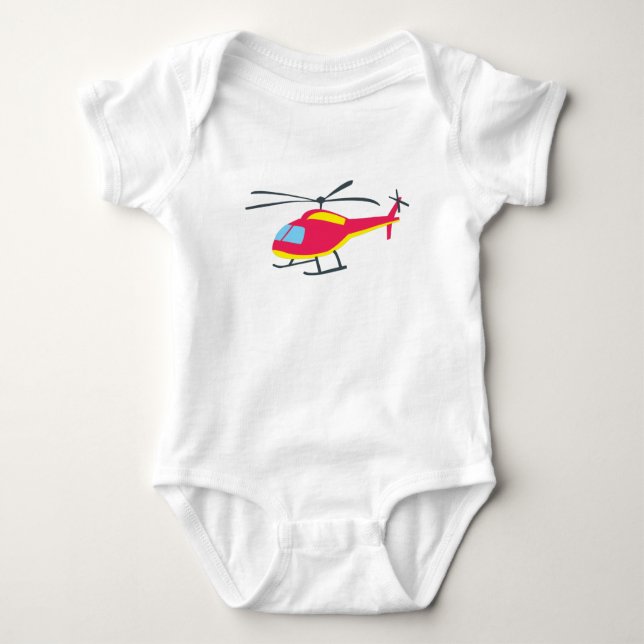 Body Para Bebê Cute Helicóptero Voador  (Frente)