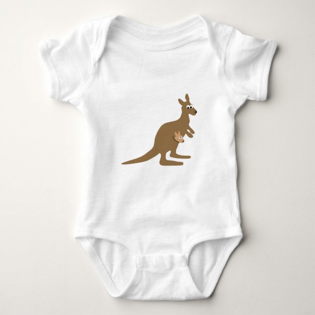 Body Para Bebê Cute Kangaroo e Joey (Frente)