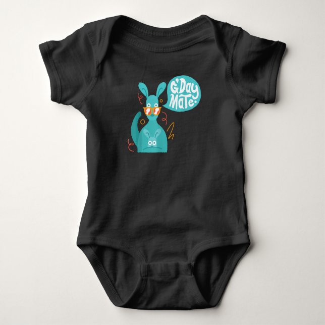 Body Para Bebê Cute Kangaroo GDay Mate | Presente Tee Para Austra (Frente)