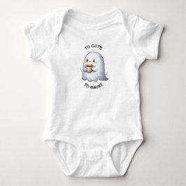 Body Para Bebê Cute Kawaii Fantasma Segurando Café Aquarela 