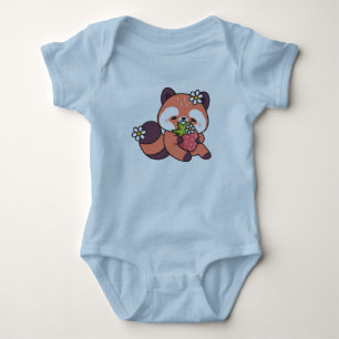 Body Para Bebê Cute Kawaii Red Panda with Strawberry