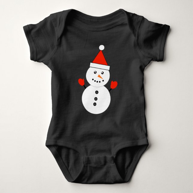 Body Para Bebê Cute Kawaii Snowman Cami (Frente)