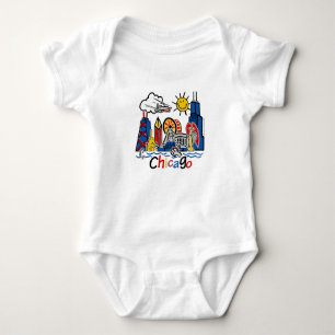 Body Para Bebê Cute Kids Chicago Skyline