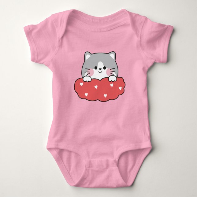 Body Para Bebê Cute Kitten Baby Girl Bodysuit – Adorable Cat Desi (Frente)