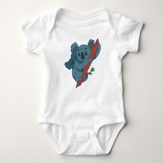 Body Para Bebê Cute Koala Family Illustration - Nature-Loving Kid (Frente)