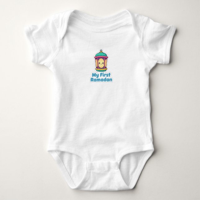 Body Para Bebê Cute Lantern My First Ramadan Baby Bodysuit (Frente)
