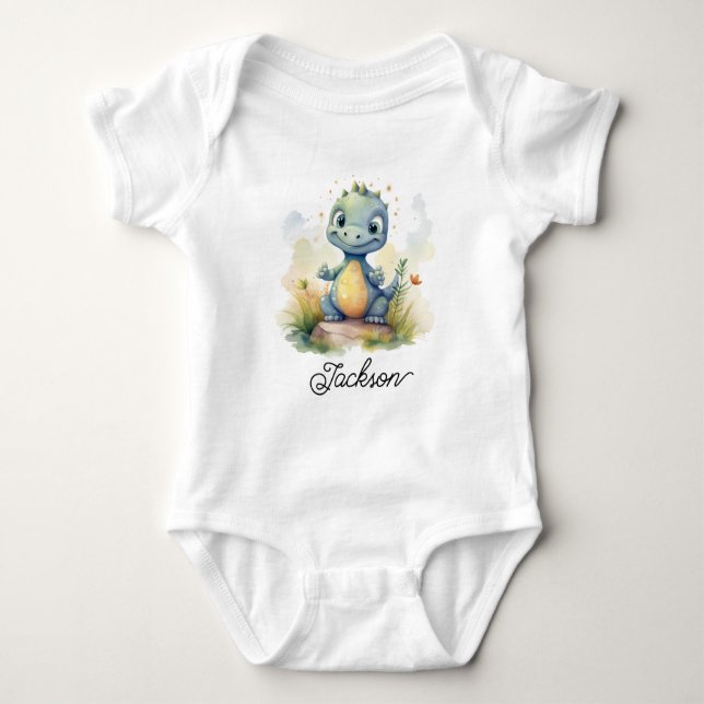 Body Para Bebê Cute Little Baby Dinosaur (Frente)