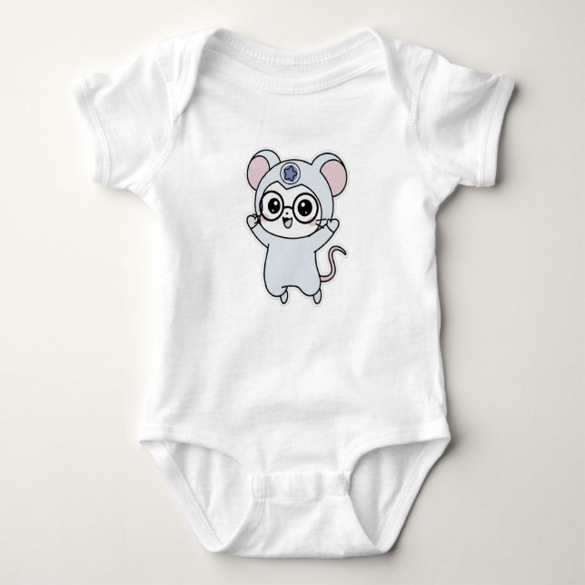 Body Para Bebê Cute lovely little mouse  (Frente)