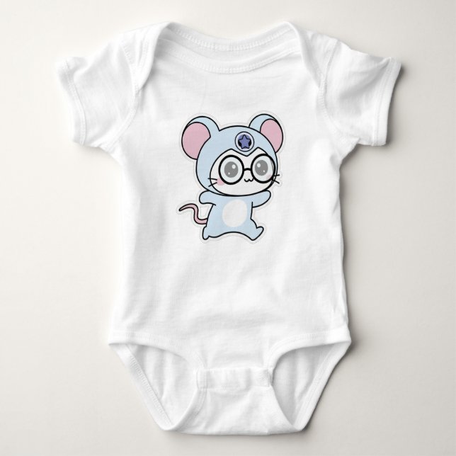 Body Para Bebê Cute lovely little mouse  (Frente)