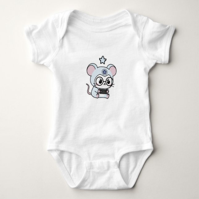 Body Para Bebê Cute lovely little mouse  (Frente)