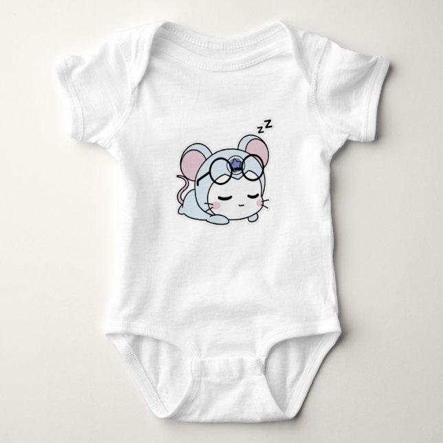 Body Para Bebê Cute lovely little mouse  (Frente)
