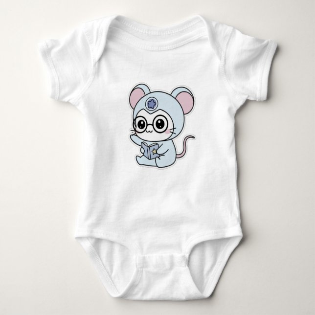 Body Para Bebê Cute lovely little mouse  (Frente)