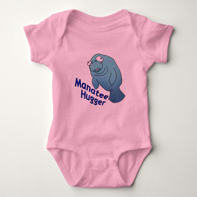 Body Para Bebê Cute Manatee Hugger Cartoon Animal (Frente)