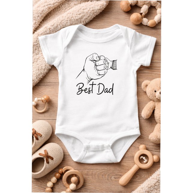 Body Para Bebê Cute Modern Best Dad  (Criador carregado)