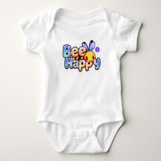 Body Para Bebê Cute Motivational Bee Graphic Tee (Frente)