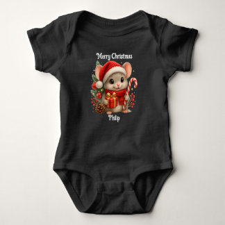 Body Para Bebê cute mouse Christmas holiday baby bodysuit T-Shirt