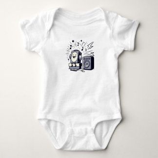 Body Para Bebê Cute Music Lover – Adorable Cartoon Baby Bodysuit