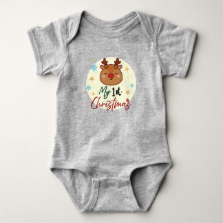 Body Para Bebê Cute My 1st Christmas Reindeer Baby Bodysuit