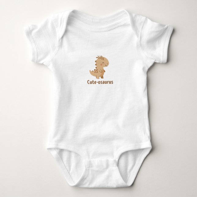 Body Para Bebê cute osaurus Cute Dino Pun – Funny Kawaii Dinosaur (Frente)